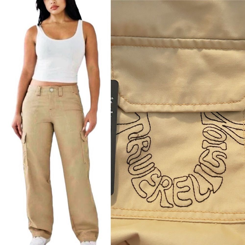 True Religion Travertine Tan‎ Cargo Pants HS SN Relaxed Fit 29 New